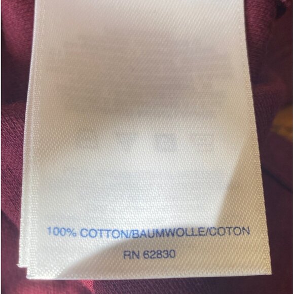 Lands End Womens Burgundy Long-Sleeve Polo Shirt Medium M 100% Cotton Casual Wea - Picture 5 of 6